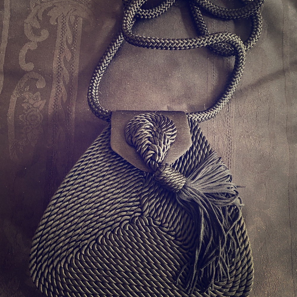 Black File Rope Shoulder Bag